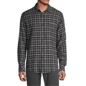 Rails Brushed Lennox Flannel Shirt L Charcoal Gray Plaid